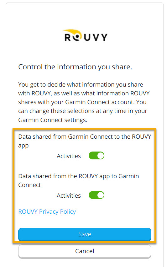 ROUVY and GARMIN Connect ROUVY EN